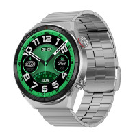 Smart Watch DT3 Mate ezüst színű okosóra forgatható funkciógombbal - fémszíjjal + ajándék gumiszíj